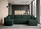 BROMARKT Ecksofa mit Schlaffunktion Sofa Cord Eckcouch mit Bettkasten Wohnzimmer Möbel U Form Couch gästebett Sofa Kissen groß 305x145x74 cm Flaschengrün