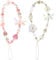 DIVINA VITAE 2 Pcs Cute Phone Charm Strap - Aesthetic Beaded Lanyard Wrist Strap With Strawberry Flower Butterfly for Women Girl Gifts (White and Pink)