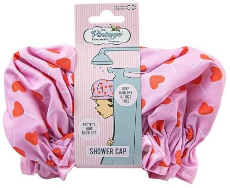 Pink Ladies Shower Cap With Hearts Design