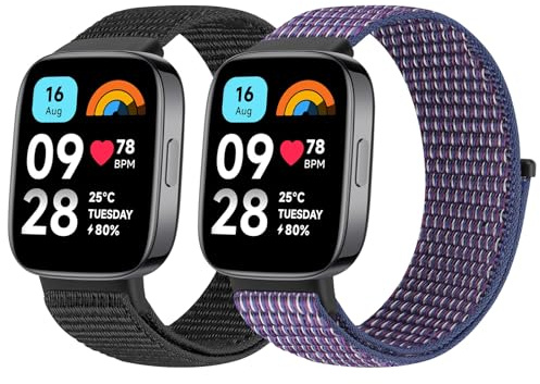 BTTNG Correa Compatible con Xiaomi Redmi Watch 3 Active para Mujeres y Hombres, Pulsera de Nylon Transpirable Ajustable Correa Deportiva Solo Loop de Repuesto para Redmi Watch 3 Active