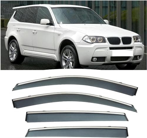 ZHANGJF Windabweiser Für BMW X3 2003-2010,Windabweiser Regenabweiser Windschutz Schwarz Auto Frontscheibe Sonnendach Wetterleiste