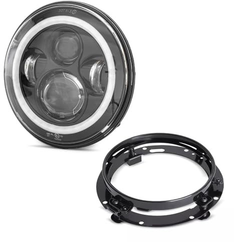 LED Scheinwerfer mit Montagering 7 Zoll schwarz-schwarz