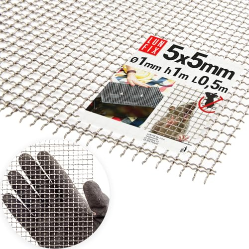 Rete metallica, maglia 5x5 mm, Ø1 mm, 1x0,5 m, acciaio inox, antitopo | Zanzariera finestra porta, Su misura, maglia fine, ricambio