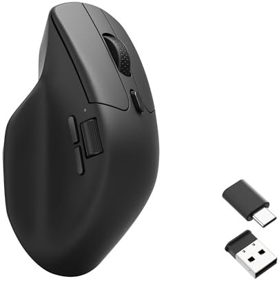 Keychron M6 Souris Optique de Jeu sans Fil, tri-Mode 2,4 GHz/Bluetooth 5.1/Filaire, capteur PixArt 3395, 26 000 DPI, Bouton Macro Ergonomique léger programmable pour Windows PC/Mac – Noir