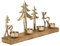 EGLO LIVING Teelichthalter mit Deko Rentieren Baliguian, Weihnachtsdeko Fensterbank Wohnzimmer, Tischdeko Weihnachten Hirsch Weihnachtsbaum, Holz und Metall in Gold, 38 x 20 cm