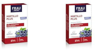 FRAU Mirtillo Plus, Integratore Microcircolo A Base Di Estratto Secco Di Mirtillo Nero, 30 Compresse Masticabili, Gambe Pesanti E Benessere Della Vista, Senza Glutine, color Bianco (Confezione da 2)