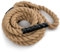 KOMFOTTEU Kletterseil Klettertau 3 m / 4,5 m, Sicherheitsseil im Freien, Übungsseil 38mm mit Gummigriffen, Sportseil Übungsseil für Outdoor Wandern Krafttraining (Natur, 3M)