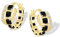 Mesovor Goldene Doppel Creolen Ohrringe für Damen, 14K Vergoldete Farbige Zirkonia Creolen Ohrringe, Gold Earrings, Schmuck Geschenke (Schwarz)