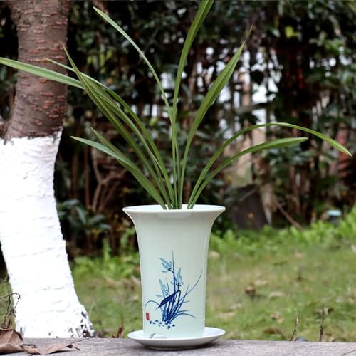 Pot de fleurs en porcelaine bleu et blanc Pot de fleurs en poterie Pot de fleurs bleu et blanc Décoration de chambre esthétique Décor en porcelaine bleu et blanc Petites plantes Bonsaï Pot de fleurs