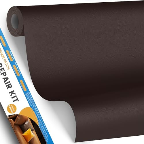 YAFLC kunstleder selbstklebend Dunkelbraun, 40 x 80cm leder patch selbstklebend, kunstleder reparaturset für couch Sofa Autositz Möbel Leder Reparatur Jacken und Renovierung