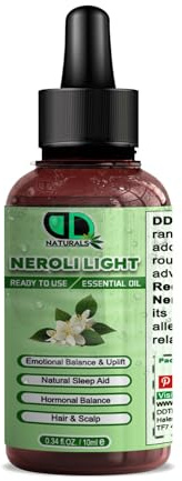 Neroli Light ätherisches Öl, gebrauchsfertig, emotionales Gleichgewicht, Schlafhilfe, hormonelle Unterstützung und Haarpflege, feuchtigkeitsspendend, erhebend und Aromatherapie (10 ml)