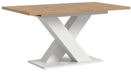 xonox.home Tisch Motion X4AH4T58 Ausziehbarer Esstisch in Artisan Nb. und weiß Nb. mit X-Fußgestell, ca. 150-190x76x90 cm