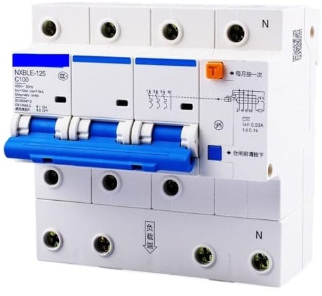 INOKAI Magnetotermico,Interruttore Magnetotermico Interruttore differenziale RCBO 3P+N 63A 80A 100A 125A(125A)