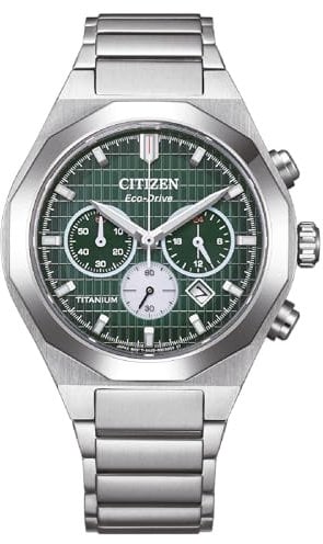 Citizen Eco-Drive Herren-Chronograph Solar Titan Grün CA4691-59X