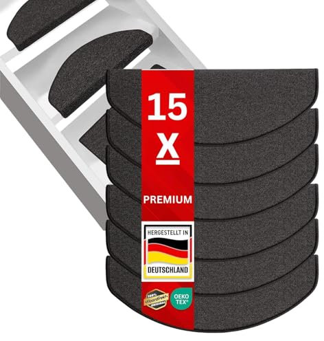 casa pura Stufenmatten Rambo-Star 15er SparSet 11 Farben sauber eingekettelt, Starke Befestigung, stabile Winkelschiene (Anthrazit)