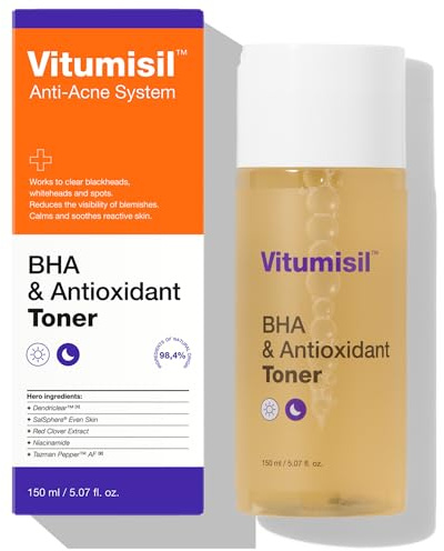 Dermz Vitumisil BHA Toner - Salicylic Acid & Niacinamide, 150ml | Antioxidant facial toner, 150ml, with salicylic acid BHA and niacinamide for acne-prone, oily skin
