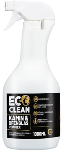 Eco Clean Kaminscheibenreiniger 1L mit Sprühkopf – kraftvoller Ofenreiniger & Kaminglasreiniger extra stark für Kaminofen Glas & Scheibe
