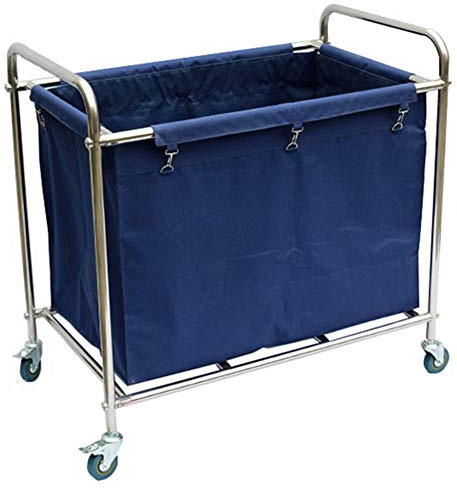 Wäschewagen mit Rädern, Edelstahl, abnehmbare Tasche, Service-Wagen für Wäsche, Werkzeugwagen, robuster Rollwagen für Zuhause