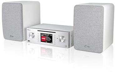 Block MHF-50 Kompaktanlage inkl. Lautsprecher - Spotify Connect Ready - DAB+/UKW/Internetradio 30.000 Sender - CD & USB MP3 Player - Bluetooth Streaming - 4 Farbdisplay dimmbar (Weiß)