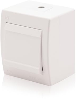 Intratec Wechselschalter Aufputz 10AX 250V Lichtschalter IP44 Weiß für geschützten Außenbereich Weiß RAL 9003, 1 Stück