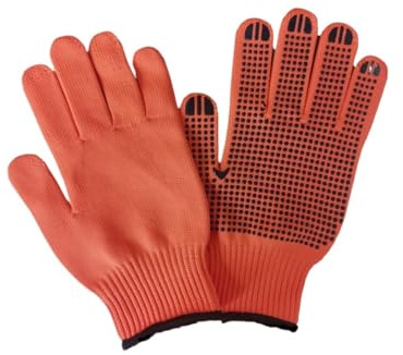 Generisch Verdickte, übergroße, mit Nylon und Latex beschichtete, rutschfeste, verschleißfeste Arbeitshandschuhe, grün orange, Unisex(1 pair Orange)