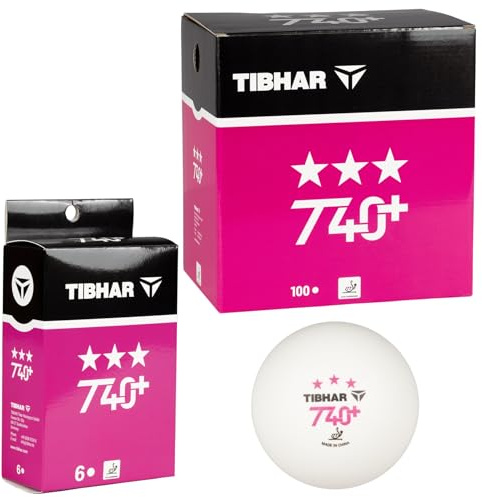 Tibhar Tischtennis-Bälle T40+ *** 3 Sterne | ITTF-Zulassung für Punktspielbetrieb und offizielle Wettkämpfe | 6 oder 100 Stück | Einzigartige Qualität aus ABS-Plastik