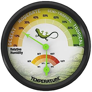 HighAccuracy Thermometer Hygrometer Gauge VivariumTank Supplies Self-Adhesive Pet Rearing Box DialGauge 16-49℃ Hygrometer