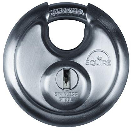 Henry Squire Hardened Boron Disc Style Stainless Steel 5 Pin Padlock, 70 mm (Diameter)