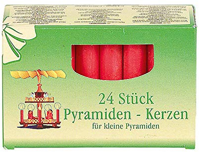 Idena Pyramidenkerzen 1,4x7cm 24st. rot, Wachs, 10.5x13.6x2.7 cm