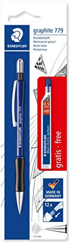 Staedtler 7795ABK25DST Porte-mine graphite manchon ergonomique antiglisse 0,5/0,7 mm Bleu