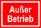 Hinweisschild aus Folie - Außer Betrieb - 20 x 30 cm