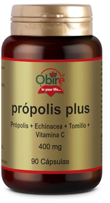 Obire | Própolis Plus 400 mg | 90 Cápsulas | Con Echinácea, Tomillo y Vitamina C | Fuente de Aminoácidos y Oligoelementos | 45 Días de Uso