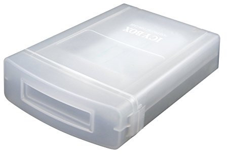 ICY BOX IB-AC602a Schutzbox aus Kunststoff für 3,5 (8,9 cm) Festplatten, stapelbar (transparent/matt), Durchscheinend, Für 3,5 Zoll