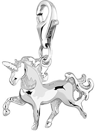 Nenalina Einhorn Karabiner Charm Anhänger für Bettelarmband aus 925 Sterling Silber 713132-000