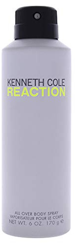 Kenneth Cole Reaction All Over Body Spray for Men, Notes of Juicy Lime, Crisp Green Apple, Patchouli, Citrus Green Woody Fragrance, Fresh & Energetic Scent, 6 Oz