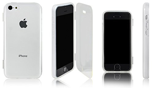 Xcessor Flip Open TPU Gel Case for Apple iPhone 5C Transparent Front and Back Protection