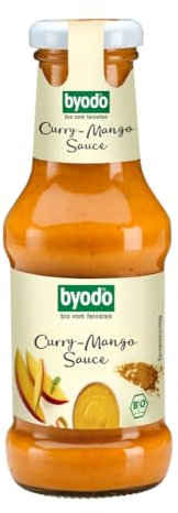 Bio Curry Mango Sauce 6er Pack - Byodo Bio-Qualität | Vegan, Glutenfrei & ohne Zusätze | 6 x 250 ml Flaschen - Exotisches Geschmackserlebnis für Kochliebhaber