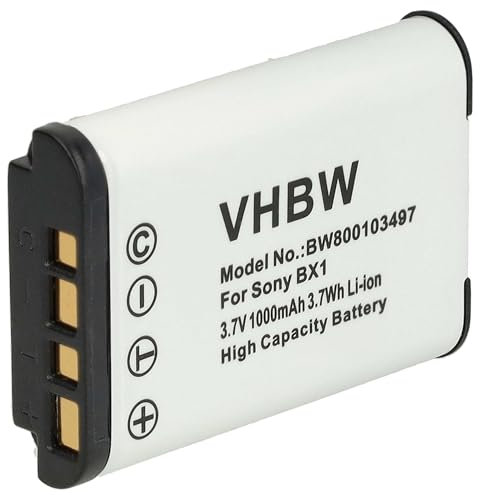 vhbw 1x Batterie Compatible avec Sony HDR-CX405, HDR-CX240E, HDR-CX440, HDR-GWP88, HDR-GW66, HDR-GW66VE Appareil Photo (1000mAh, 3,6V, Li-ION)