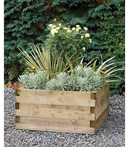 Forest Garden Caledonian Square Raised Bed 90 x 90 cm Wooden Planter