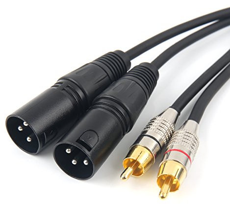 SiYear Dual XLR a Dual RCA Male Phono Plug Cavo Audio HIFI Unbalanced, Due XLR 3Pin a 2 RCA Connessione Microfono Cavo Patch (10FT/3M)