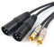 SiYear Dual XLR to Dual RCA Male Phono Plug HIFI Audio Unbalanced Cable，Two XLR 3Pin to 2 RCA Connection Microphone Patch Cable(10FT/3M)