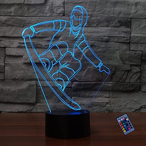 Kreative 3D Skateboard Nacht Licht 16 Farben Andern Sich Fernbedienung USB-Strom Touch Schalter Dekor Lampe Optische Täuschung Lampe LED Lampe Tisch Kinder Brithday Weihnachten Geschenke