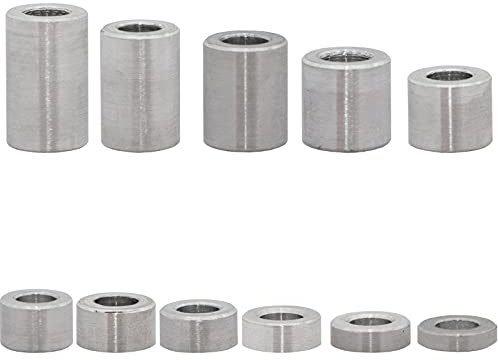 OPIOL QUALITY® Distanzhülsen M8 (Ø Innen: 8,5 mm; Ø Außen: 12 mm; Länge: 20 mm) aus Aluminium (10 Stück) Abstandshalter Abstandshülsen Distanzbuchsen Aluhülse Abstandsbuchsen