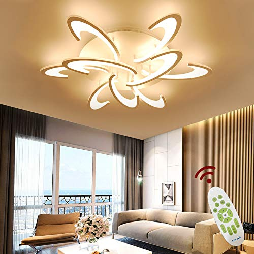 2127-9FL LED Deckenleuchte mit Fernbedienung ist die Lichtfarbe/Helligkeit einstellbar A+LED Wohnzimmerleuchte Kronleuchte Pendelleuchte Deckenlampe Deckenstrahler LED Deckenleuchte (2127-9FL)