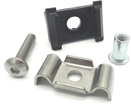 zaungräfe 20 x Auflagebock Gittermatten Halter Zaun Klemmlasche 5,5+Niet Anthrazit 60 x 60 Zaunpfosten