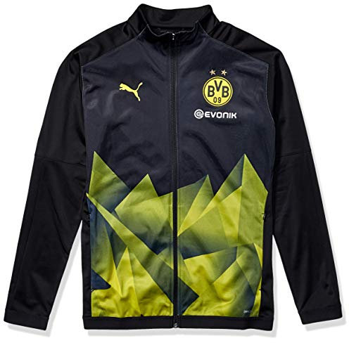 PUMA Herren Borussia Dortmund Lizenzprodukt 2019-2020 Stadionjacke Jacke, Blackcyber Yellow, Medium