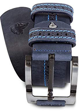 Rock Creek Designer Herren Ledergürtel Echt Leder Herrengürtel Breit Jeansgürtel Anzuggürtel Büffelleder Accessoires G-013 Navy 130