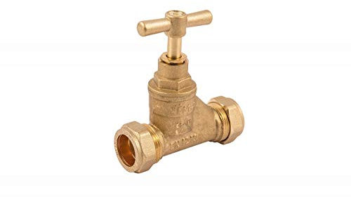 COMAP 10002 22mm Brass Compression Stopcock Valve - Plumbing Fitting
