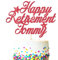 EDSG Personalised Cake Topper for Retirement | Custom Cake Decoration With Any Name | Double Sided Multicolour Glitter Party Decoration Hand Finished in UK(Red)