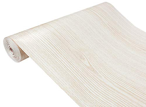 Klebefolie Möbel 45x200 cm | Möbelfolie selbstklebend in Holzoptik | Folie für Möbel zur einfachen Renovierung von Türen, Tischen und Regalen | Klebefolie dekorativ und abwaschbar | Weiße Esche